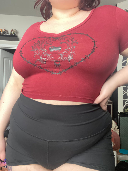 Red Anime Crop Top